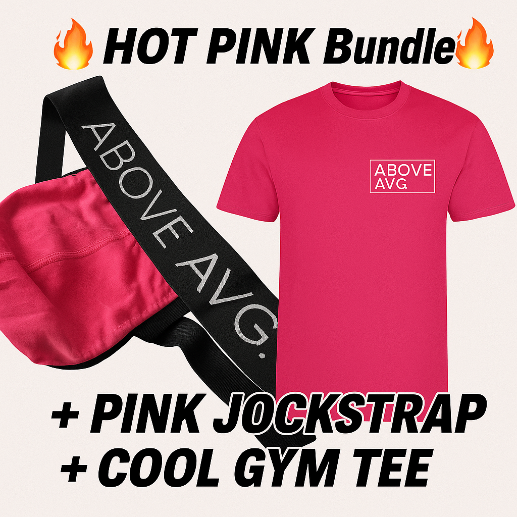 HOT PINK Bundle: Above Avg. Jockstrap + Cool Gym Tee