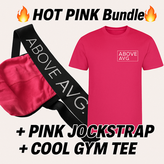 HOT PINK Bundle: Above Avg. Jockstrap + Cool Gym Tee